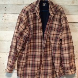 Fleece lined flannel shirt.